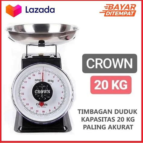 HARGA PROMO Timbangan Duduk Jarum 20kg MERK CROWN Stainless Barang Kuat