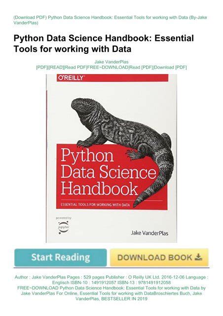 Free~download Python Data Science Handbook Essential Tools For Working With Data By Jake