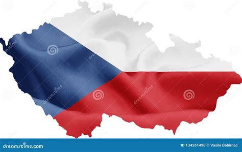 Czech Map with Flag stock photo. Image of geography - 134261498