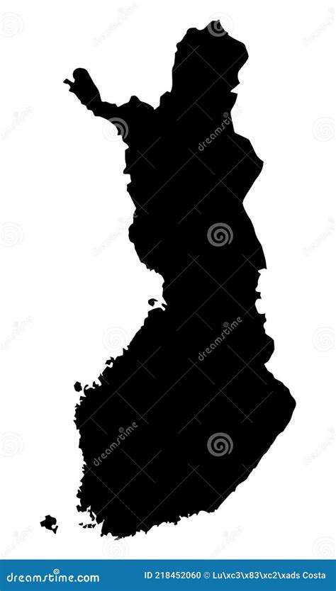 Finland Map Silhouette Vector Illustration Cartoondealer