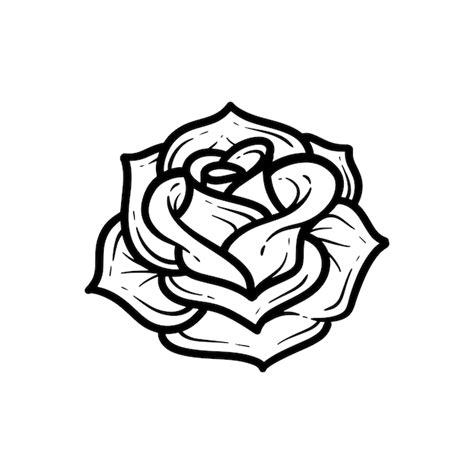 Premium Vector Hand Drawn Rose Illustration Abstract Flower Outline