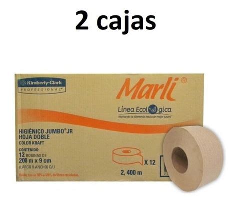 Papel Higienico Ecol Gico Marli Jumbo Jr Cajas Rollos Env O Gratis