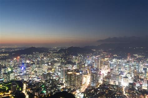 Premium Photo Seoul City View From High Rise N Seoul Tower In South