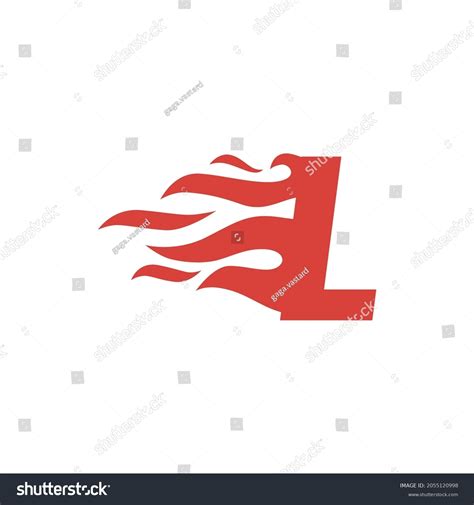 L Letter Fire Flame Hot Uppercase Stock Vector Royalty Free