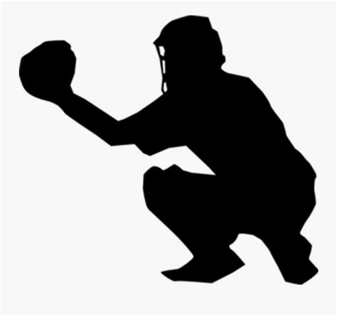 Baseball Player Running Clipart Baseball Catcher Silhouette Png