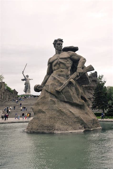 View Of The Motherland Calls Monument On Mamayev Kurgan In Volgograd