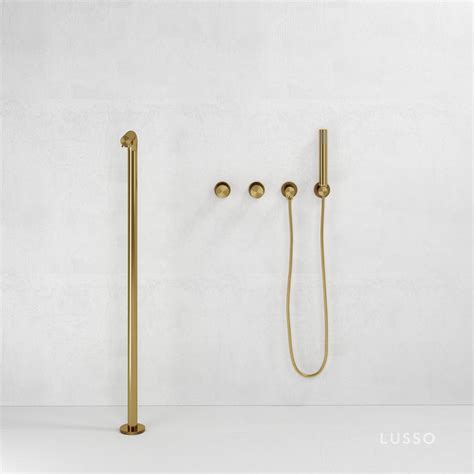 Urban Brushed Gold Floorstanding Bath Shower Mixer Tap Lusso