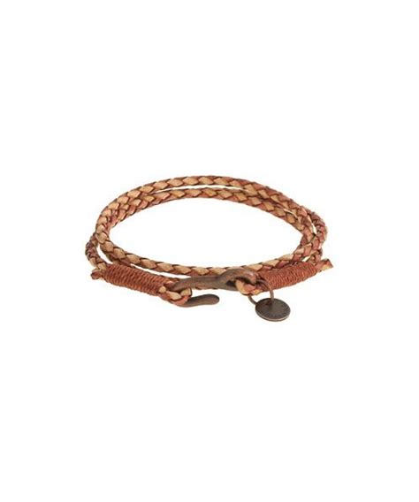 J Crew Caputo Co Antiqued Leather Triple Wrap Bracelet