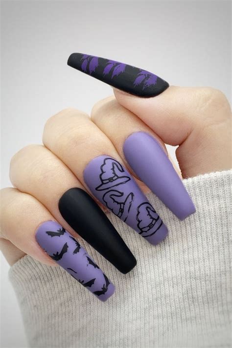 20 Purple Halloween Nails To Get You In The Spooky Spirit Witch Nails