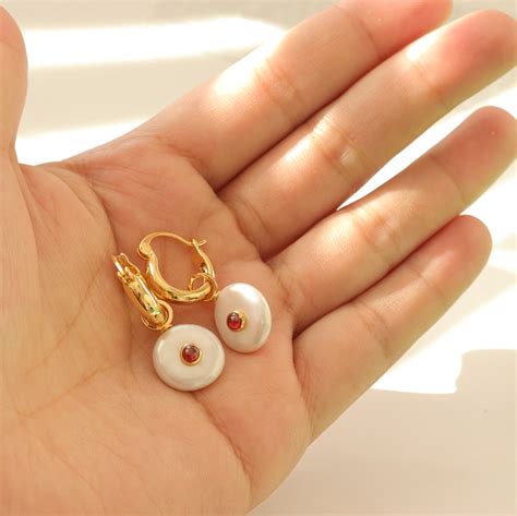 Fresh Water Pearl Hoop Earrings Venus Loves Jewellery