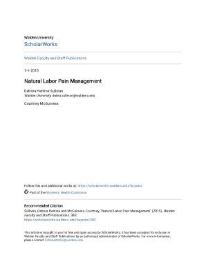 Fillable Online Scholarworks Waldenu Natural Labor Pain Management Fax