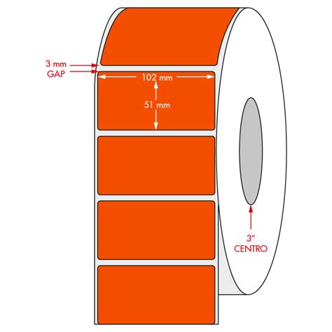 Etiqueta Adhesiva Naranja Intenso 102x51 Mm Rkl Soluciones En Etiquetas