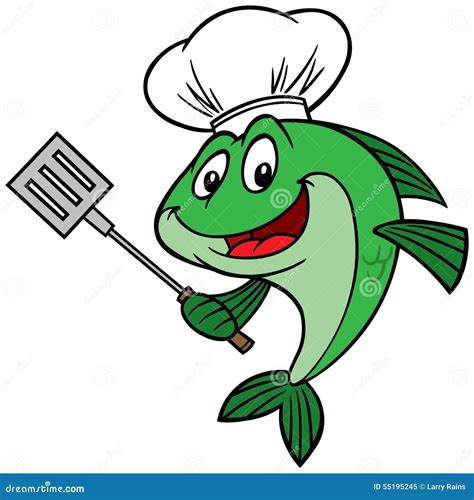 Fish Chef Stock Vector Illustration Of Vector Green 55195245