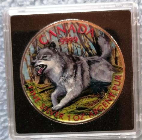 Canada 5 Dollars 2018 Wolf Colorized 1 Oz 999 Catawiki