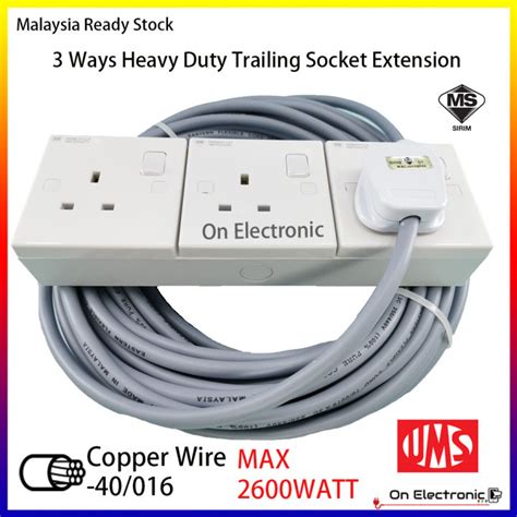 Way Heavy Duty Trailing Socket Extension Socket Meter