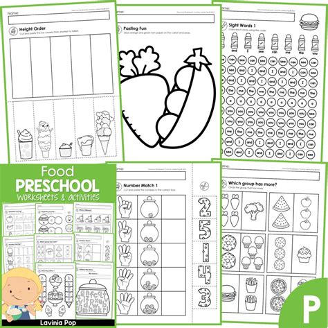 Food Preschool Worksheets and Activities No Prep