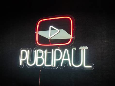 Neón Led Youtube Personalizado Tienda Vinilos PUBLIPAUL