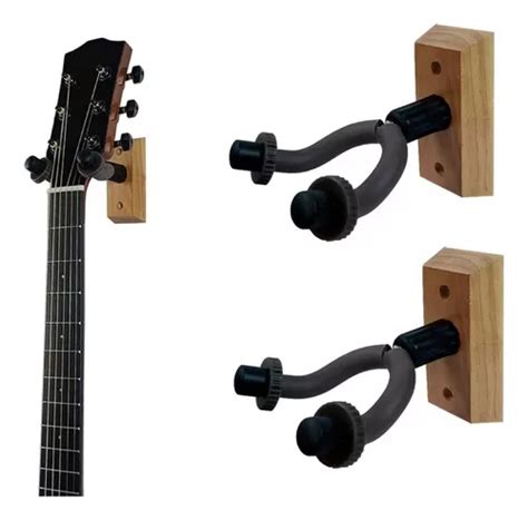 Colgador Pared Guitarra Bajo Y Ukelele Madera Metal Pack U Cuotas