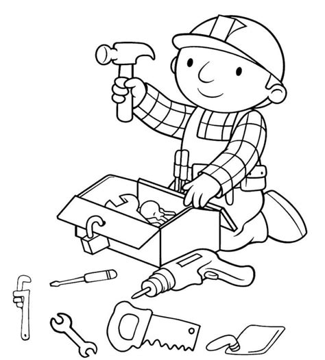 Ferramentas Para Colorir - Desenhos de Ferramentas para Colorir