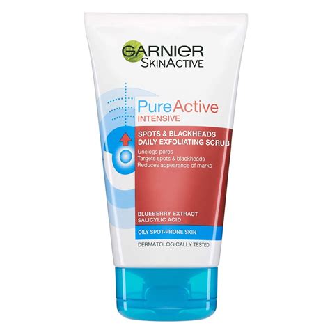 Garnier Face Wash Scrub 150ml Pure Active Intensive Spot And Black Head