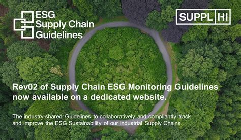 Revision Of Supply Chain Esg Guidelines Is Now Available On A