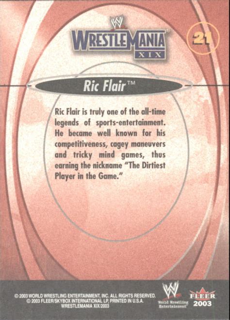 Fleer Wwe Wrestlemania Xix Ric Flair Nm Mt Burbank