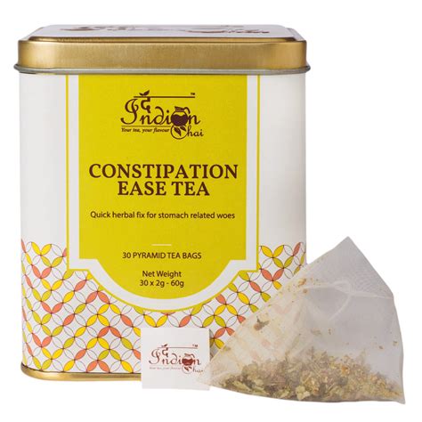 The Indian Chai Constipation Ease Tea 30 Pyramid Tea Bags With Senna