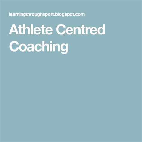 The Words Athlete Centered Coaching On A Blue Background