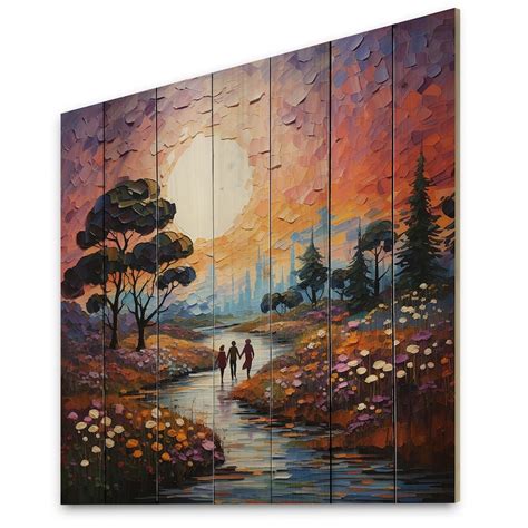 Designart "Romantic Couple In Landscape Enchanted Garden II" Romantic ...