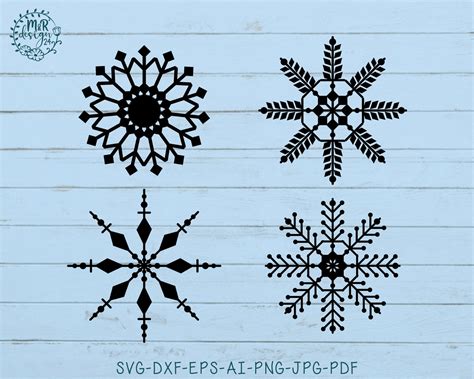 Snowflake Snowflake Bundle Svg Dxf Png Eps Ai Pdf  Etsy