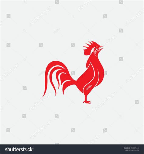 Red Rooster Chicken Cock Abstract Vector Stock Vector Royalty Free