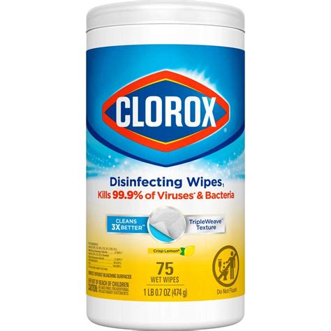 Clorox 75 Count Crisp Lemon Scent Bleach Free Disinfecting Cleaning Wipes 4460001628 The Home