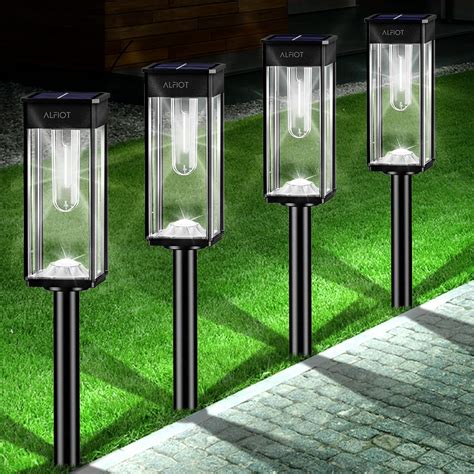 ALFIOT Solar Pathway Lights Outdoor 6 Pack Bright Solar Lights Outdoor