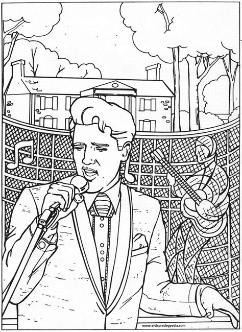 Free Elvis Presley Coloring Pages, Download Free Elvis Presley Coloring ...