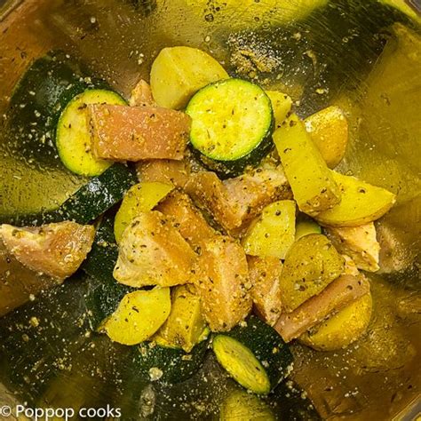 One Skillet Chicken Zucchini Potatoes Quick And Easy Poppop Cooks