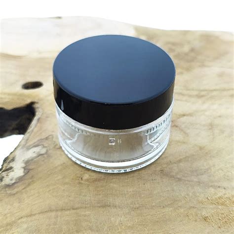 Glazen Cosmetica Pot 30ml Amber Bruin Glas Schroefdeksel Zwart Unicord