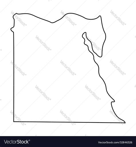 Map egypt - outline Royalty Free Vector Image - VectorStock