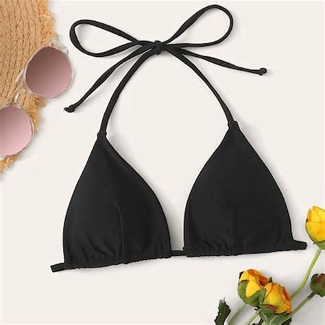 Bikini Triangular Para Mujer Ba Ador Sexy Top De Color S Lido Traje De