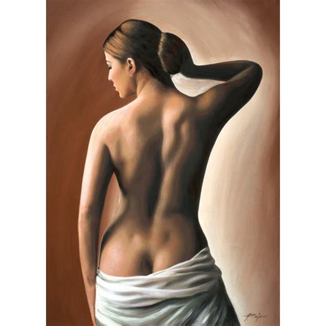 Half Naked Woman In The Half Light Poster BlueArt