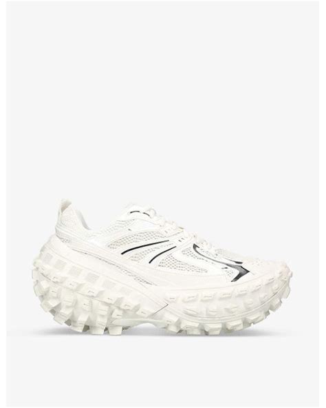 Balenciaga Defender Tire Sole Mesh And Shell Low Top Leather Trainers