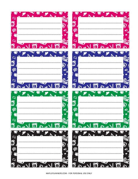 Free Printable Label Stickers for Back to School