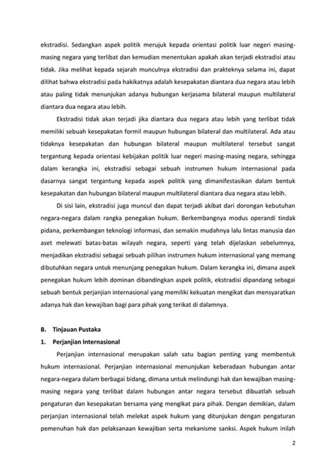 Ekstradisi Sebagai Sebuah Perjanjian Internasional Pdf