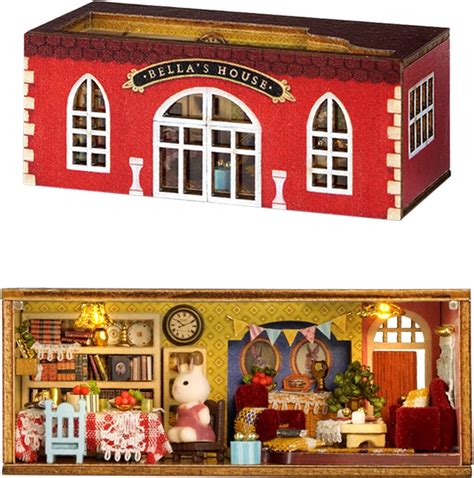 Spilay Diy Miniature Dollhouse Kit With Wooden Furniture 1