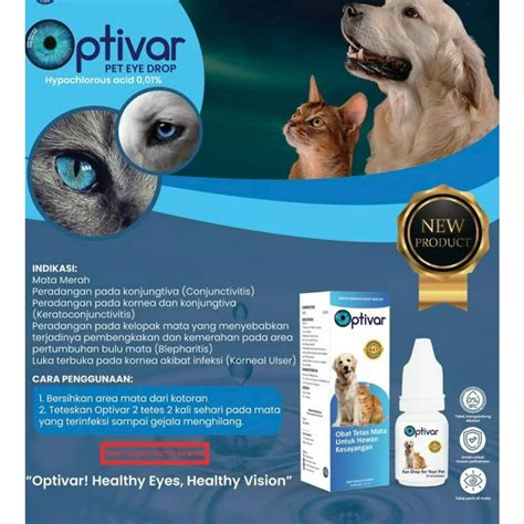 Jual OPTIVAR Obat Tetes Mata Hewan Kucing Anjing Infeksi Merah