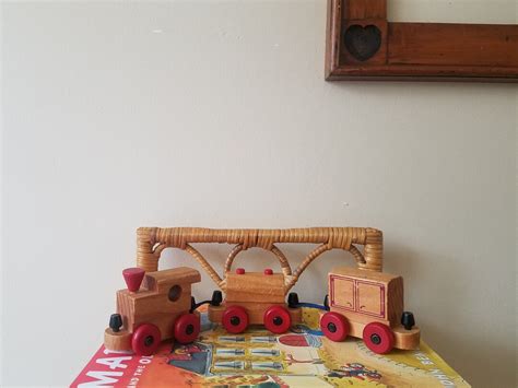 Vintage Wooden Train Toy 3-piece Wooden Train Toy Vintage - Etsy