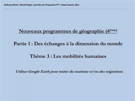 Ppt Nouveaux Programmes De G Ographie Me Partie Des Changes