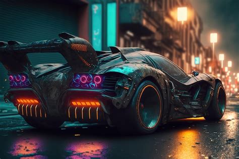 Premium Photo | Cyberpunk style car on street of city of future ...