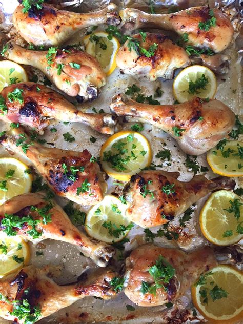 Easy Baked Lemon Garlic Chicken Legs Recipe Melanie Cooks