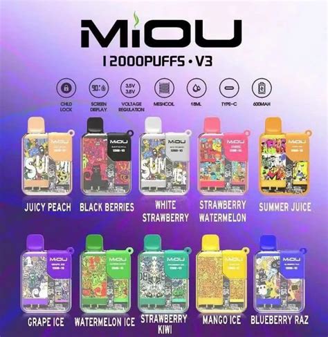 Original Miou V Puffs E Cigarette Battery Mah Puff Plus