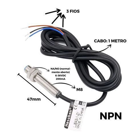 LEMAQS AUTOMACAO SENSOR INDUTIVO M8 1MM NPN LJ8A3 1 Z BX